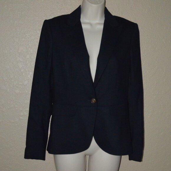 $550 Sz 2 Rag & Bone Navy Wool Blend Blazer Jacket - Picture 1 of 7